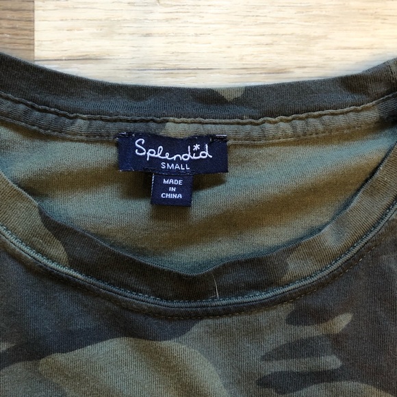 Splendid Women’s Camo Print Crew Neck T-Shirt - Picture 4 of 5